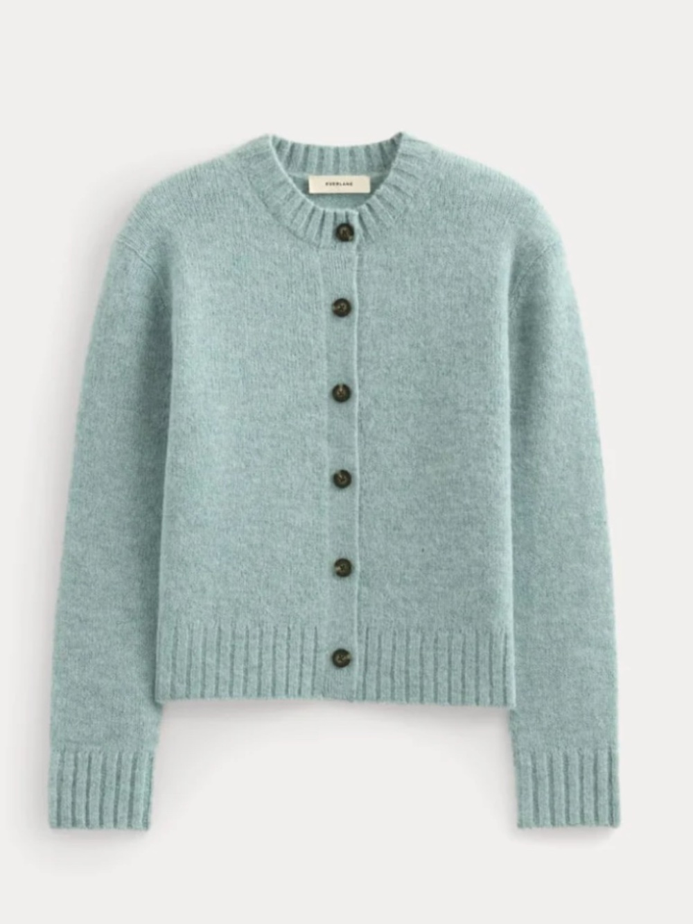 EVERLANE The Crew Cardigan in Alpaca  Heather Gray Mist size Medium NWT